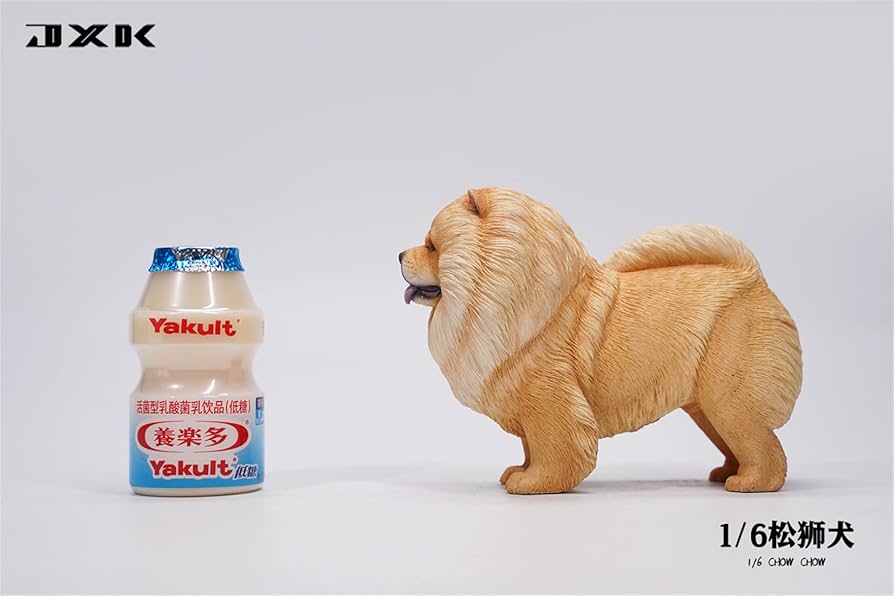 チオクタンW ベージュ 赤 犬型フィギュア　ノベルティ✨約10cm Amazon | BACALYSO | JXK 1/6 サイズ チャウチャウ フィギュ